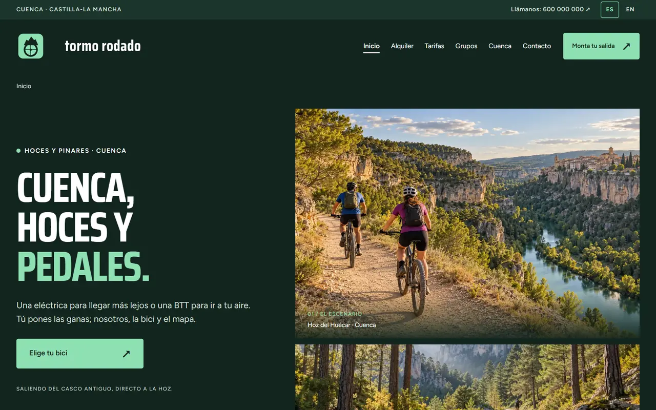 Tormo Rodado website on a desktop screen