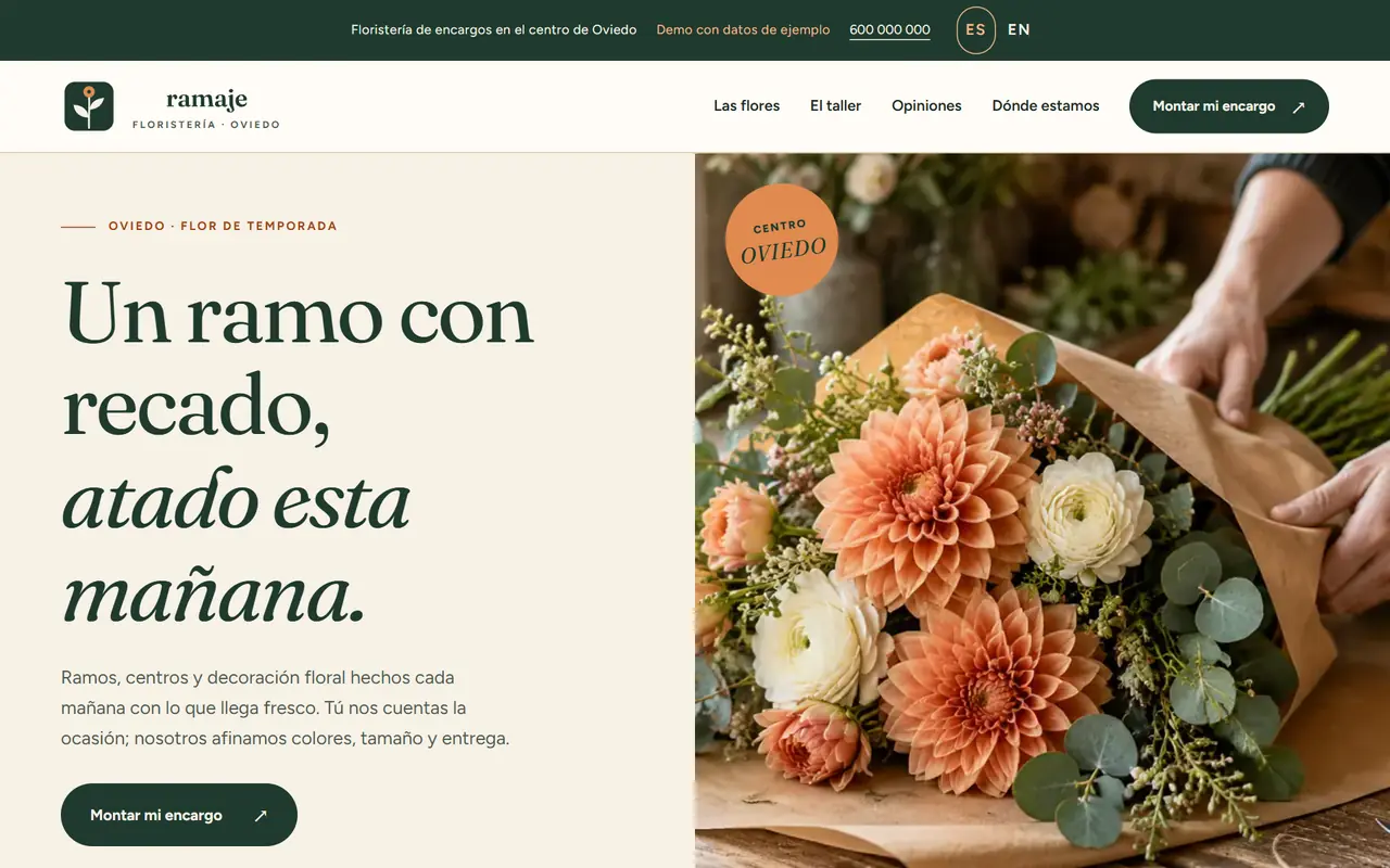 Ramaje website on a desktop screen