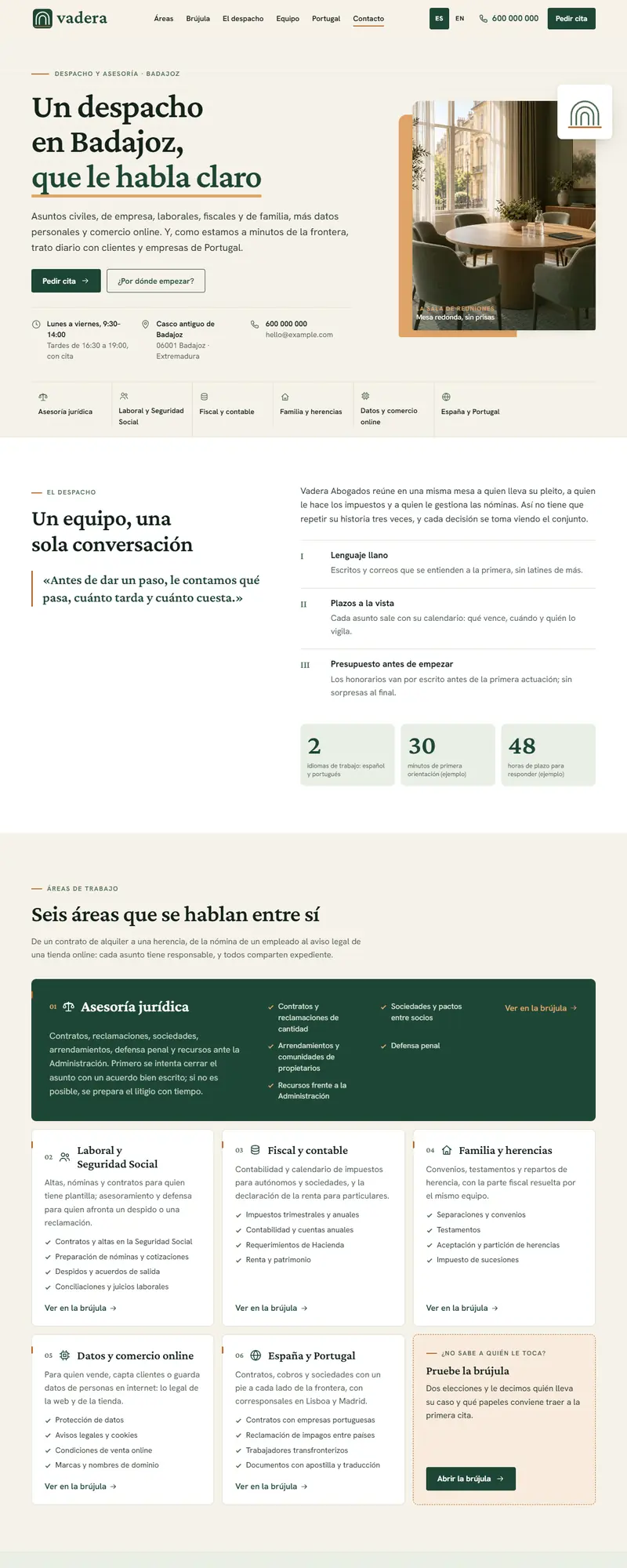 Full page of the law firm website