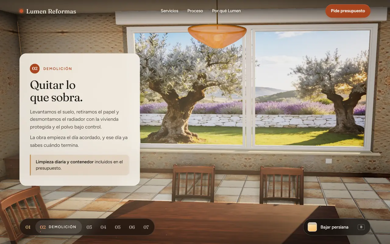 Lumen Reformas website on a desktop screen