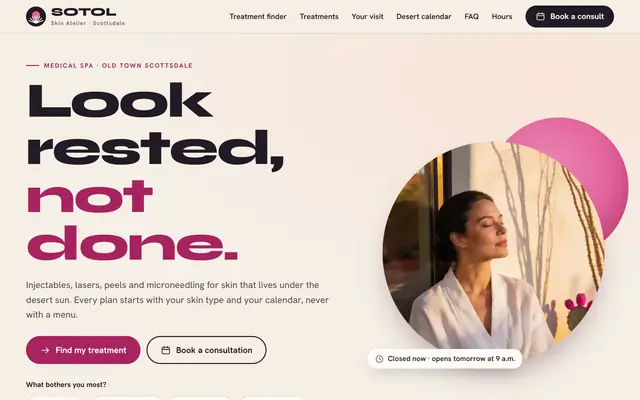 Med spa website
