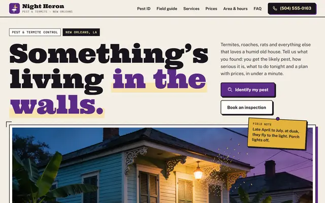 Pest control website
