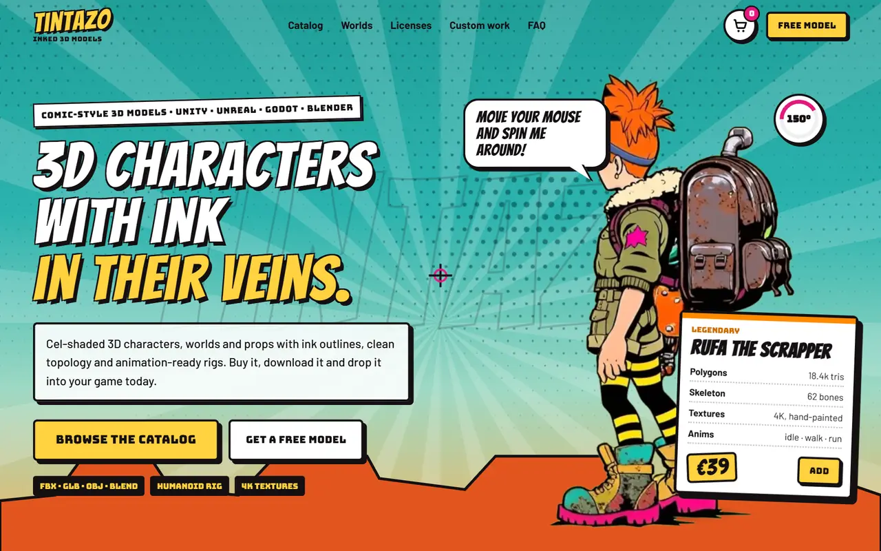 Tintazo website on a desktop screen